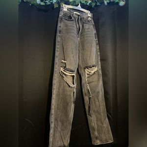Pacsun Black Ripped 90s BF Jeans 23 waist